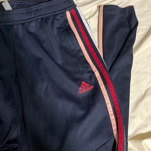Adidas active wear,pink red white strips, barley worn